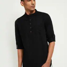 Cotton Short Kurta with Patch Pocket-image-17