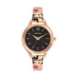 FK00032E Floral Print Strap Analogue Watch with Tang Buckle Closure-53