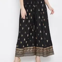 Straight Fit Palazzo with Elasticated Waist-image-95