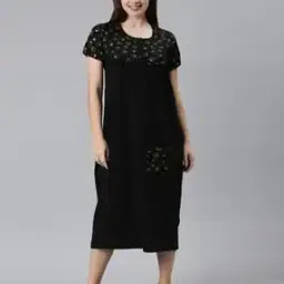 Women Strawberry Print Round-Neck Nightie-2