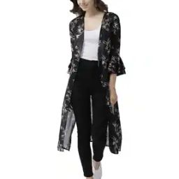 Floral Print Open Front Shrug-3