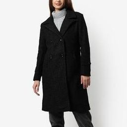 Solid Full Sleeve Long Coat with Button Closure-image-6