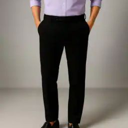 Men Flat-Front Slim Fit Trousers with Insert Pockets-image-53