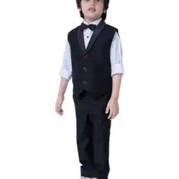 Boys Suit Set with Bow & Shirt-image-5