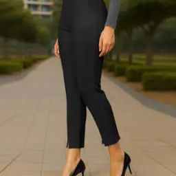 Women Straight Track Pants with Elasticated Waistband-image-95