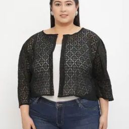 Women Floral Lace Regular Fit Shrug-35