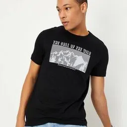 max Men Typographic Print Regular Fit Crew-Neck T-Shirt-picture-44
