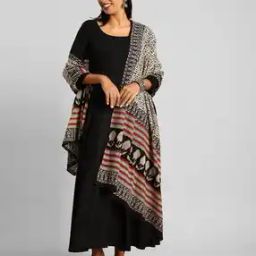 Fit & Flare Dress with Batik Print Dupatta-picture-17
