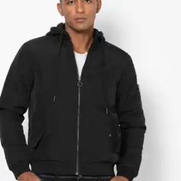 Zip-Front Bomber Jacket with Hood-picture-12