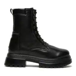 Women Mid-Calf Boots with Lace Fastening-picture-47
