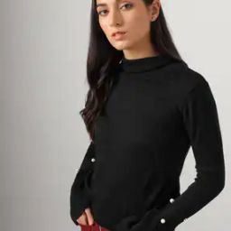 Women Slim Fit Pullover with Embellishments-12