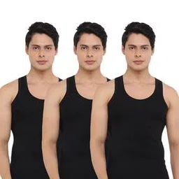 Pack of 3 Men Solid Cotton Vest-image-10