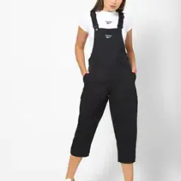 Cropped Dungarees with Adjustable Straps-image-57
