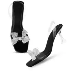 Women Slip-On Heeled Sandals with Bow-image-60