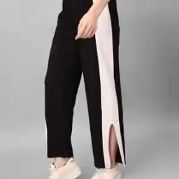 Women Colourblock Wide Leg Flat-Front Trousers-picture-4