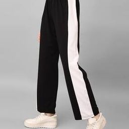 Women Colourblock Wide Leg Flat-Front Trousers-picture-3
