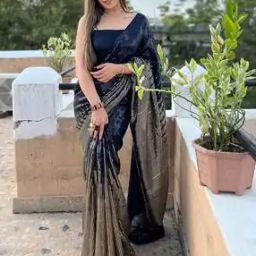 Women Georgette Saree with Contrast Border-image-57