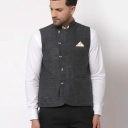 Checked Nehru Jacket-image-63