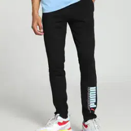 Men Typographic Print Straight Track Pants-image-1