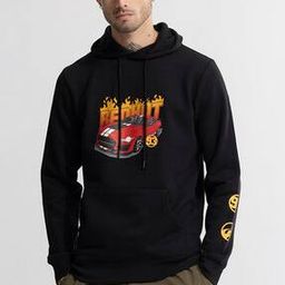 Graphic Print Regular Fit Hoodie with Kangaroo Pocket-11