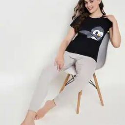 Graphic Print Knitted Top & Pyjamas Set-image-24