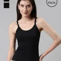 Women Pack of 3 Camisoles with Adjustable Straps-image-97