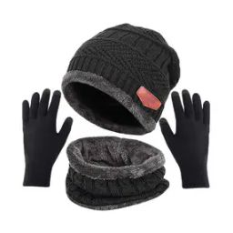 Men Knitted Beanie with Gloves-image-91