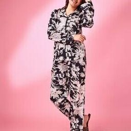 Women Floral Print Shirt with Pyjamas-picture-10