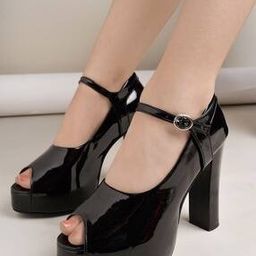 Women Peep-Toe Chunky-Heeled Sandals-image-40