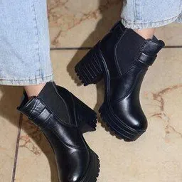 Ankle-Length Boots with Buckle Closure-picture-6