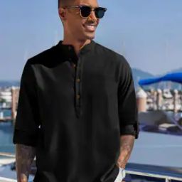 Men Regular Fit Short Kurta with Mandarin Collar-picture-27