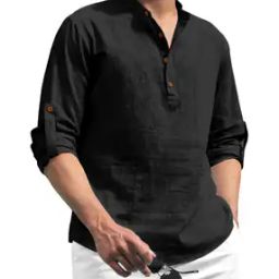 Men Mandarin Collar Short Kurta-image-80