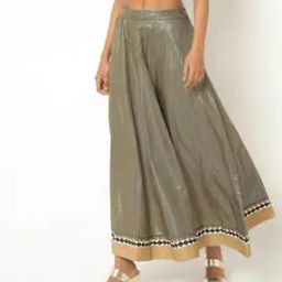 Chevron Print Skirt with Contrast Border-42