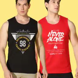 woostro Men Pack of 2 Graphic Print Vest-picture-8
