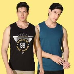 woostro Men Pack of 2 Graphic Print Vest-picture-10