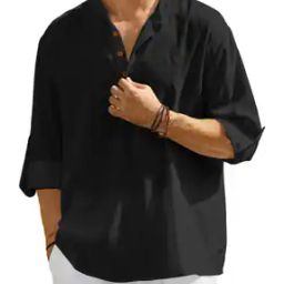 Men Mandarin Collar Short Kurta-image-5