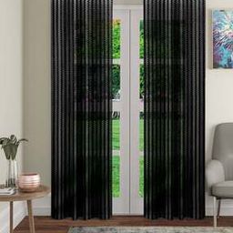 Set of 2 Graphic Print Eyelet Sheer Door Curtains-15