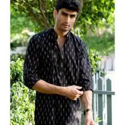 Men Printed Regular Fit Short Kurta-image-82