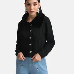 Women Cardigan with Spread Collar-image-67