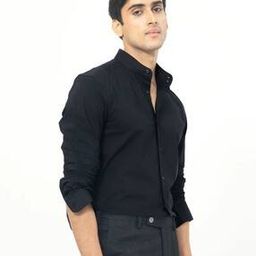 Men Regular Fit Mandarin-Collar Shirt-image-7