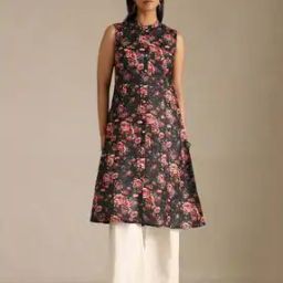 Women Floral Print A-Line Kurta-image-82