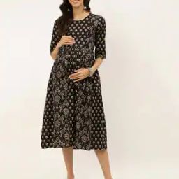 Women Paisley Print Fit & Flare Dress-image-7