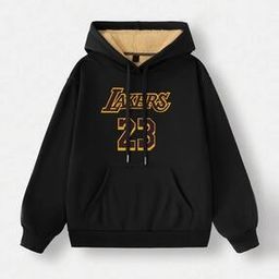 Men Typographic Print Hoodie with Kangaroo Pocket-image-57
