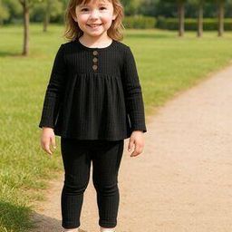 Girl Ribbed Pants & Top Set-image-50