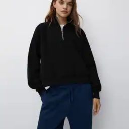 Women Sweatshirt with Half-Zip Closure-image-116