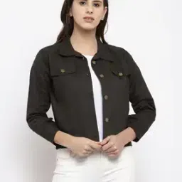 Denim Jacket with Flap Pockets-image-96
