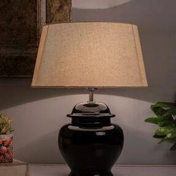 Ceramic Pot Table Lamp with Drum Shade-image-34