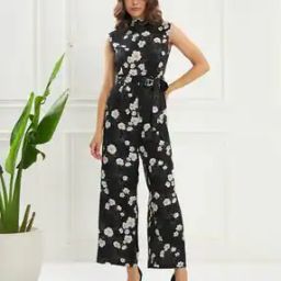 Women Floral Print Jumpsuit-image-3