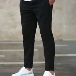 Men Straight Track Pants with Elasticated Waist-image-29