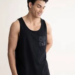 Cotton Regular Fit Pocket Print Tank Top-image-28